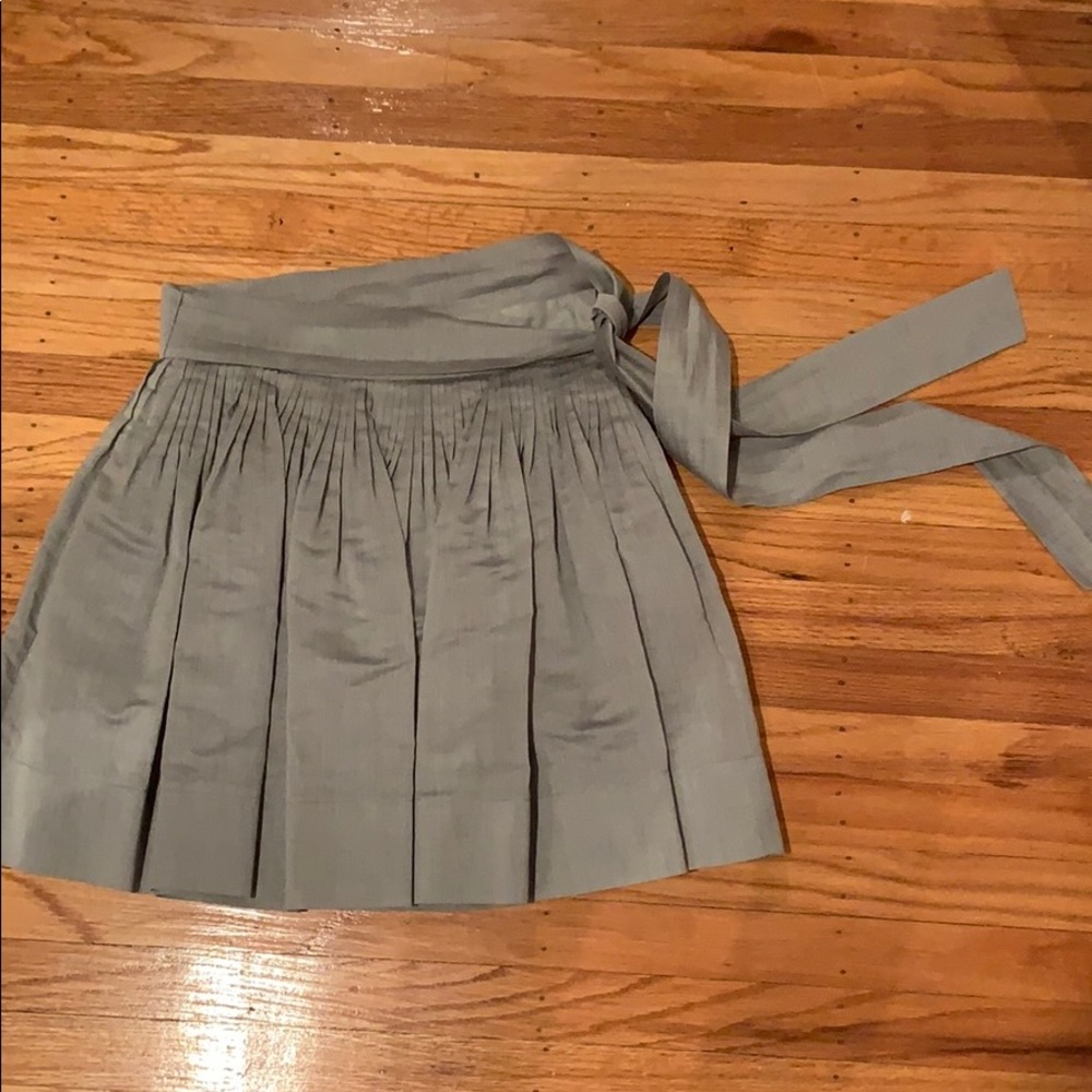Gray linen midi skirt by Robert Rodriguez